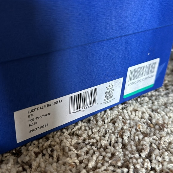 Stuart Weitzman lucite Aleena heel pink suede sz 8.5 - Picture 5 of 7